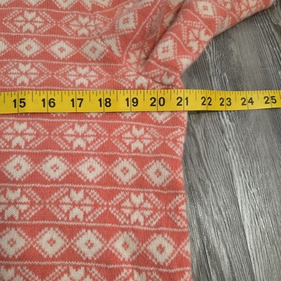 Vintage Gap Crewneck Coral Fair Isle Knit Lambs Wool Sweater Size XXL - Picture 6 of 7